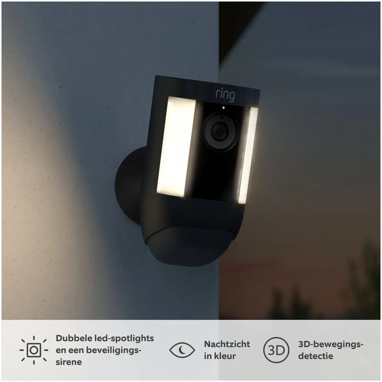 Ring Spotlight Cam Pro - Battery Zwart