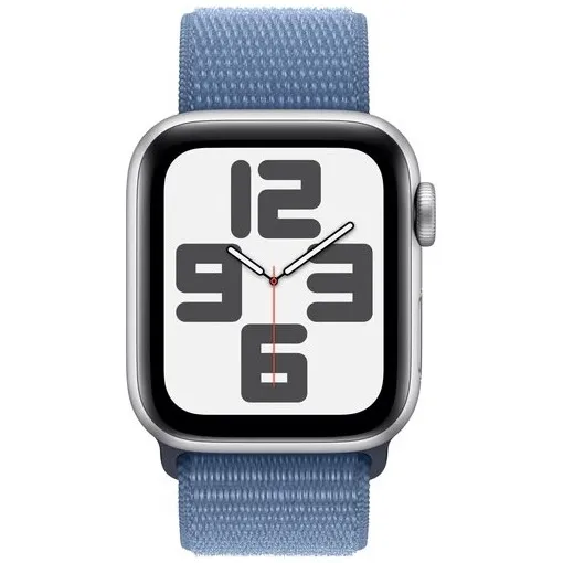 Apple Watch SE (2022) 40mm Zilver Aluminium Sport Loop Winterblauw