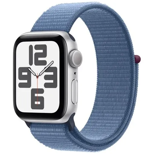 Apple Watch SE (2022) 40mm Zilver Aluminium Sport Loop Winterblauw