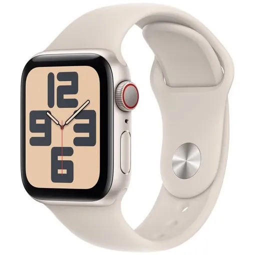 Apple Watch SE (2022) 4G 40mm Starlight Aluminium Sportband M/L Sterrenlicht