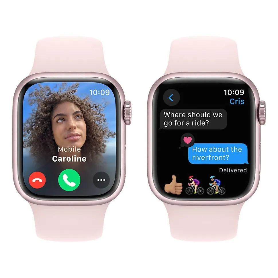 Apple Watch Series 9 41mm Roze Aluminium Sportband S/M Lichtroze