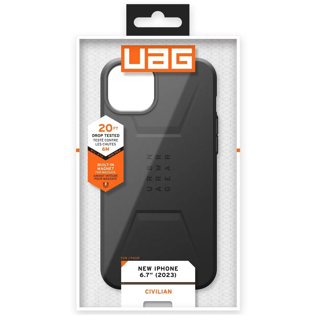 UAG Civilian Backcover MagSafe iPhone 15 Plus Zwart