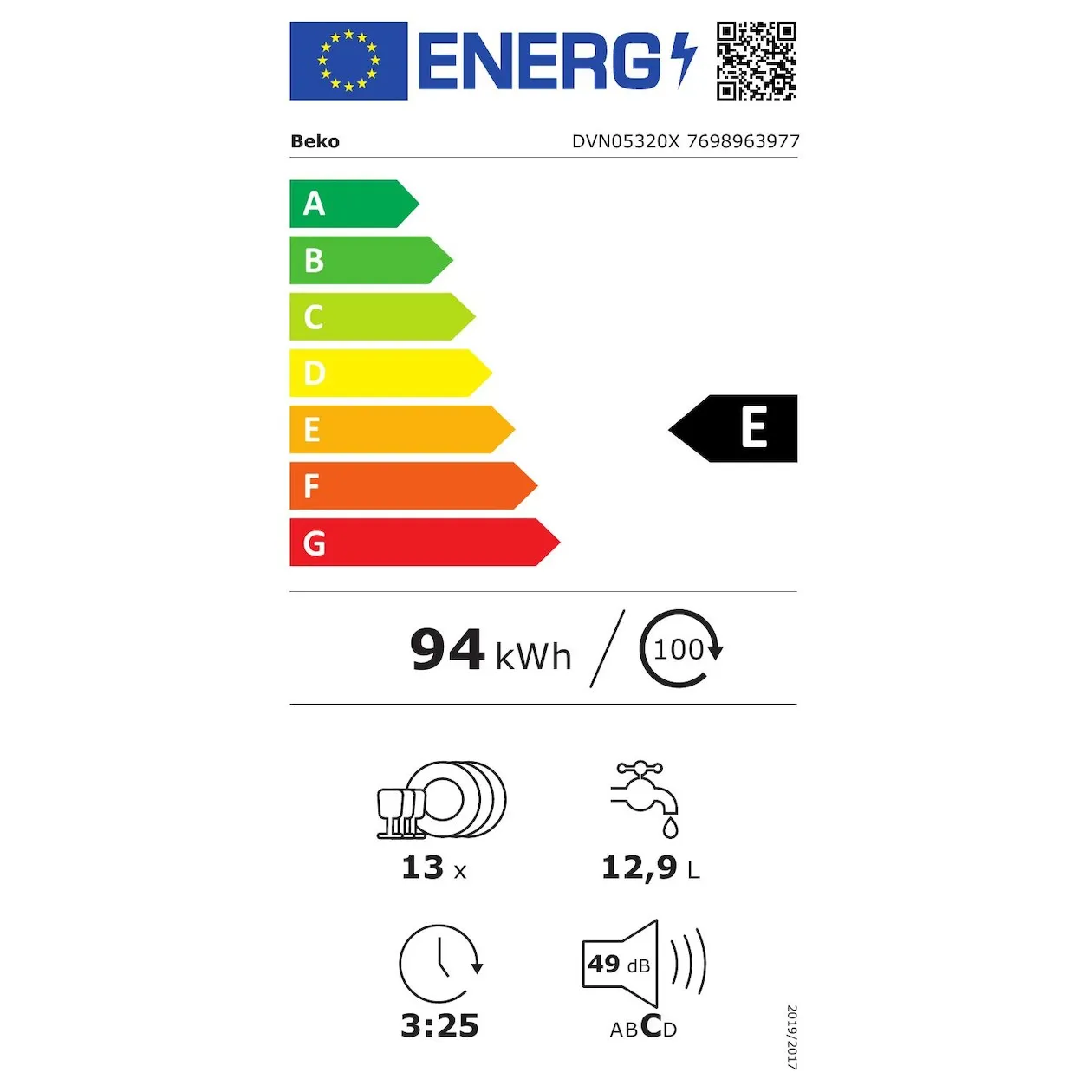 Beko DVN05320X Rvs