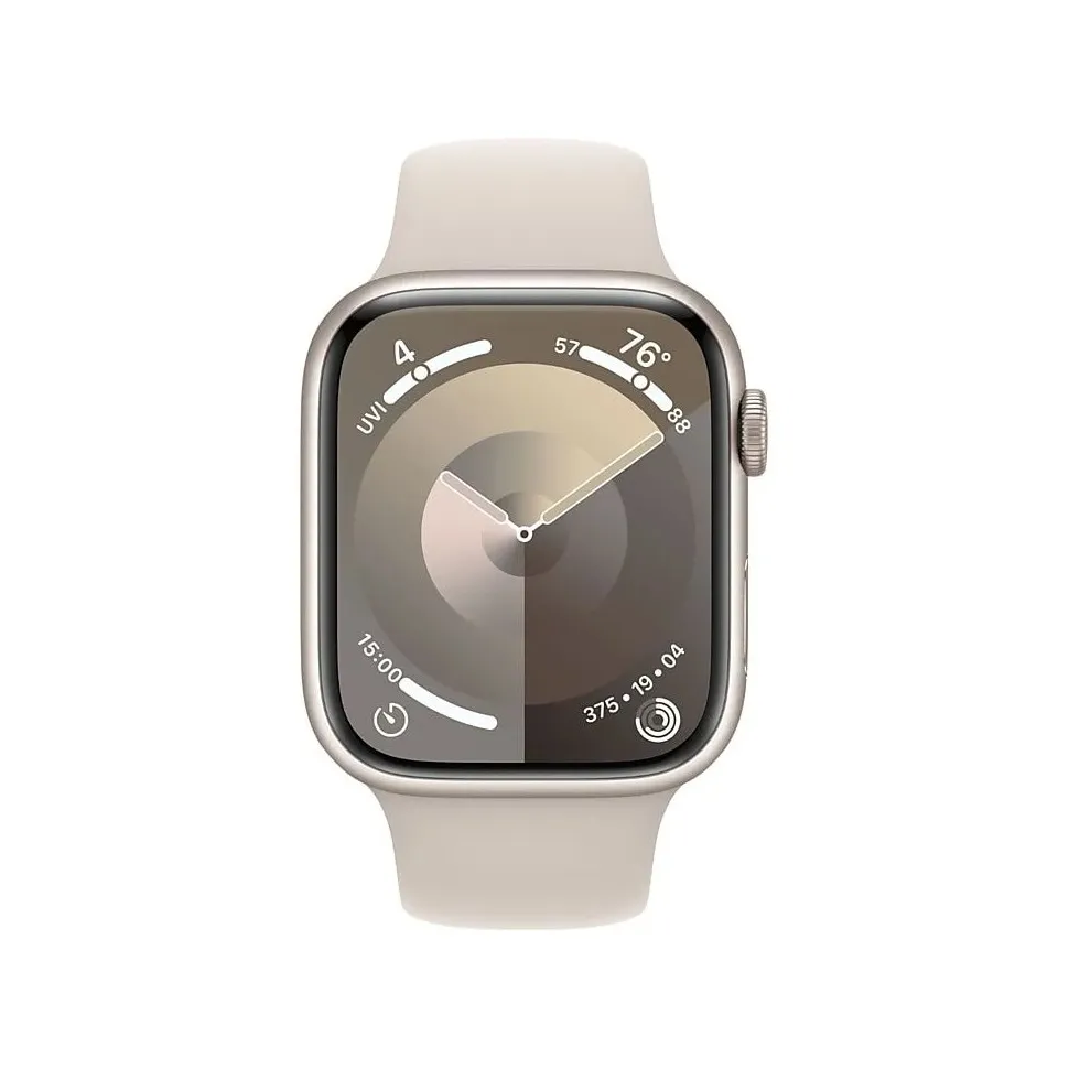 Apple Watch Series 9 45mm Starlight Aluminium Sportband M/L Sterrenlicht