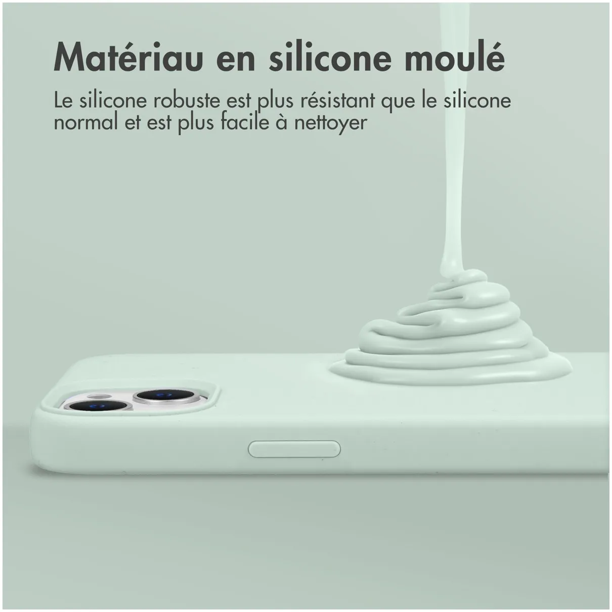 Accezz Liquid Silicone Backcover iPhone 15 Plus Lichtblauw