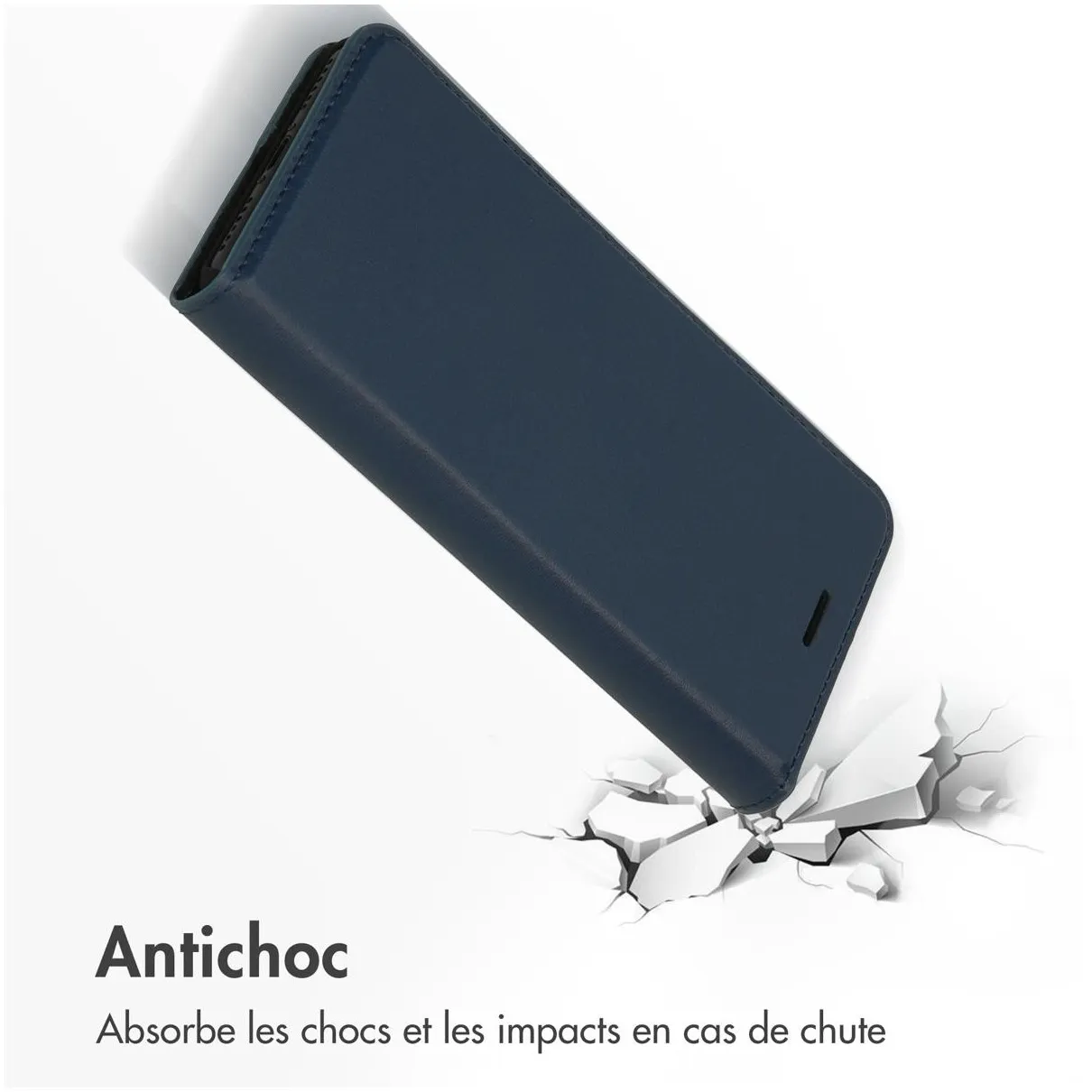 Accezz Premium Leather Slim Book Case voor Apple iPhone SE (2022 / 2020) / 8 / 7 / 6(s) Donkerblauw