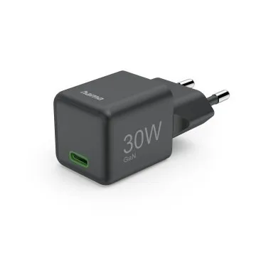 Hama Fast Charger USB-C PD/QC/GaN Super-Mini Charger 30 W Zwart