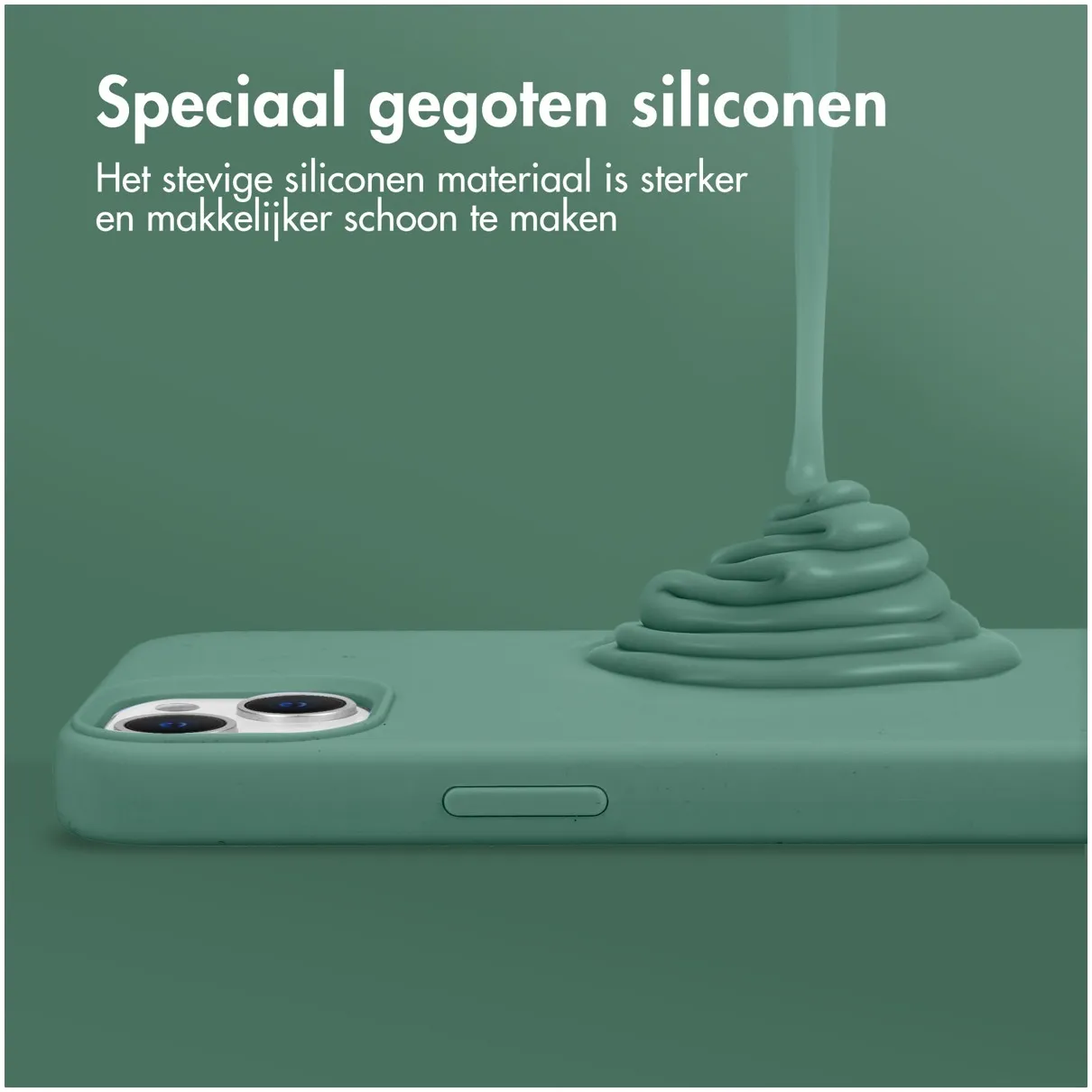 Accezz Liquid Silicone Backcover iPhone 15 Pro Donkergroen