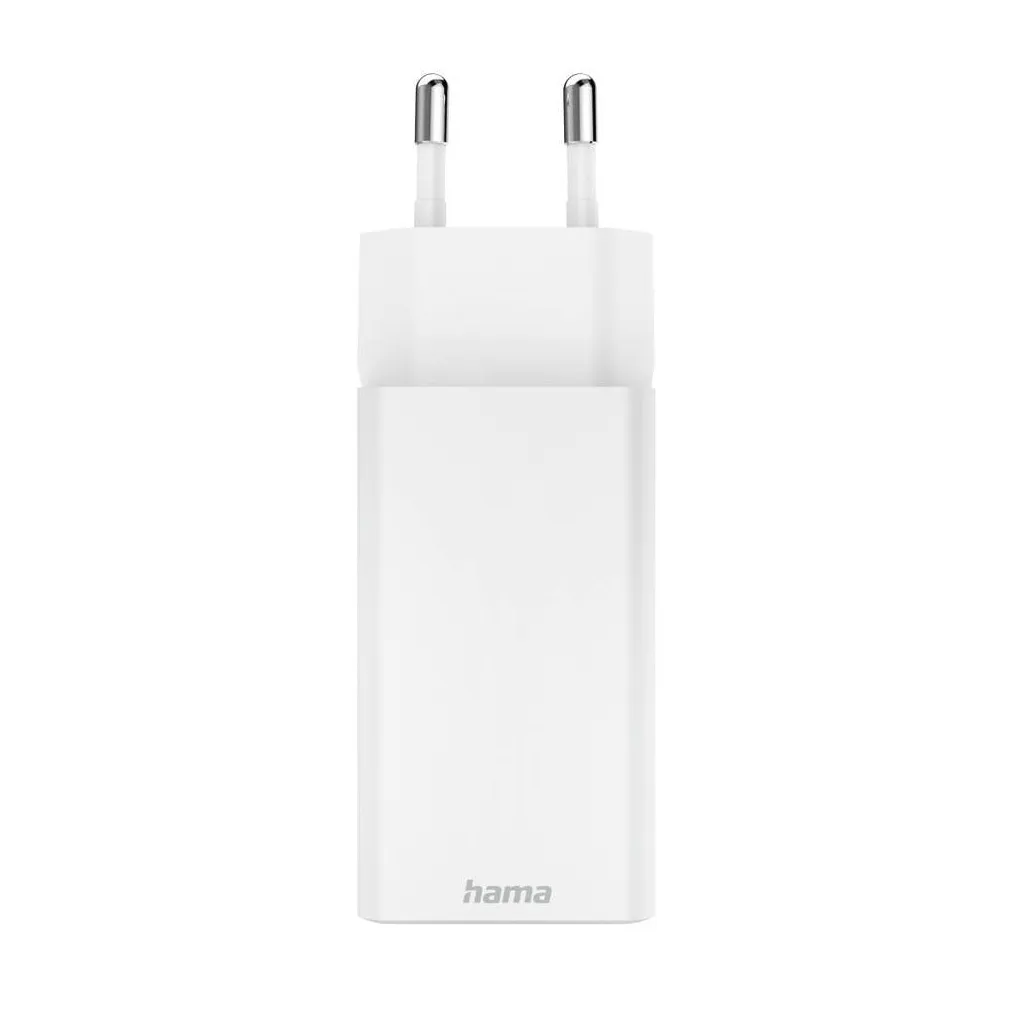 Hama Fast Charger GaN 2x USB-C PD/Qualcomm®  Mini-Charger 65 W Wit