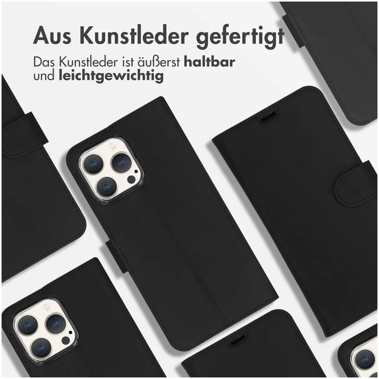 Accezz Wallet Softcase Bookcase iPhone 15 Pro Max Zwart