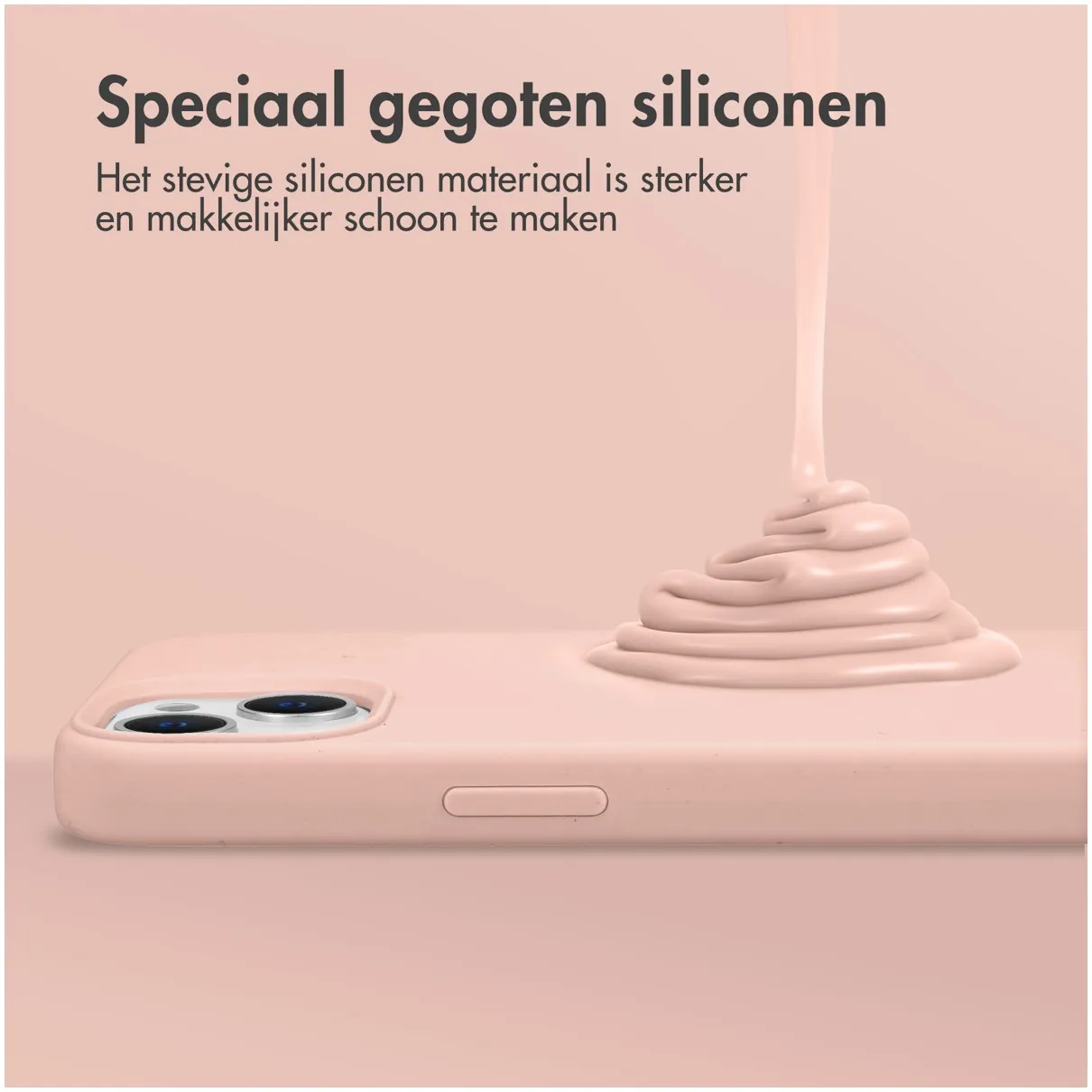 Accezz Liquid Silicone Backcover met MagSafe iPhone 15 Roze
