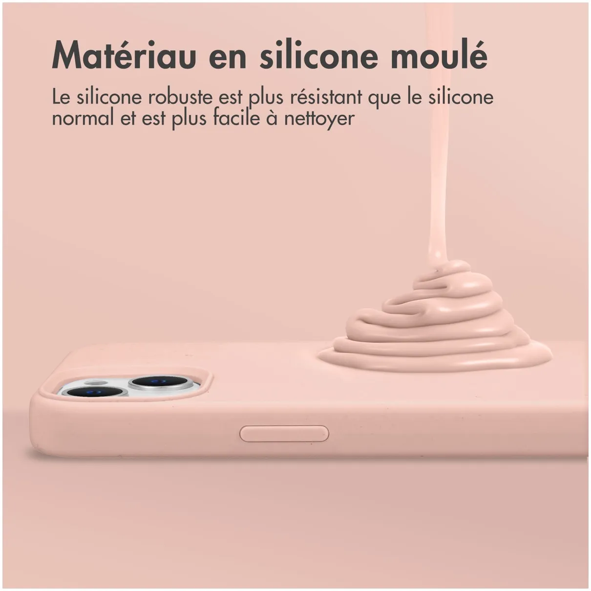 Accezz Liquid Silicone Backcover met MagSafe iPhone 15 Roze