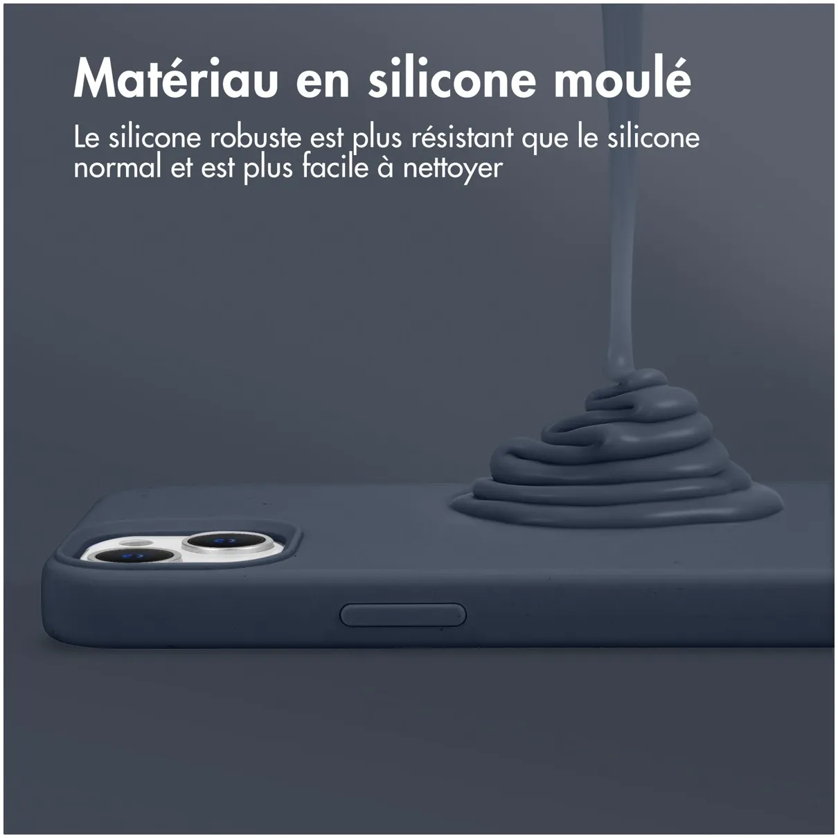Accezz Liquid Silicone Backcover met MagSafe iPhone 15 Plus Donkerblauw
