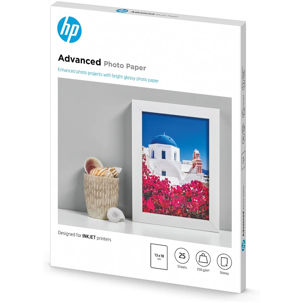 HP Advanced fotopapier, glanzend, 250 g/m2, 13 x 18 cm (127 x 178 mm), 25 vellen