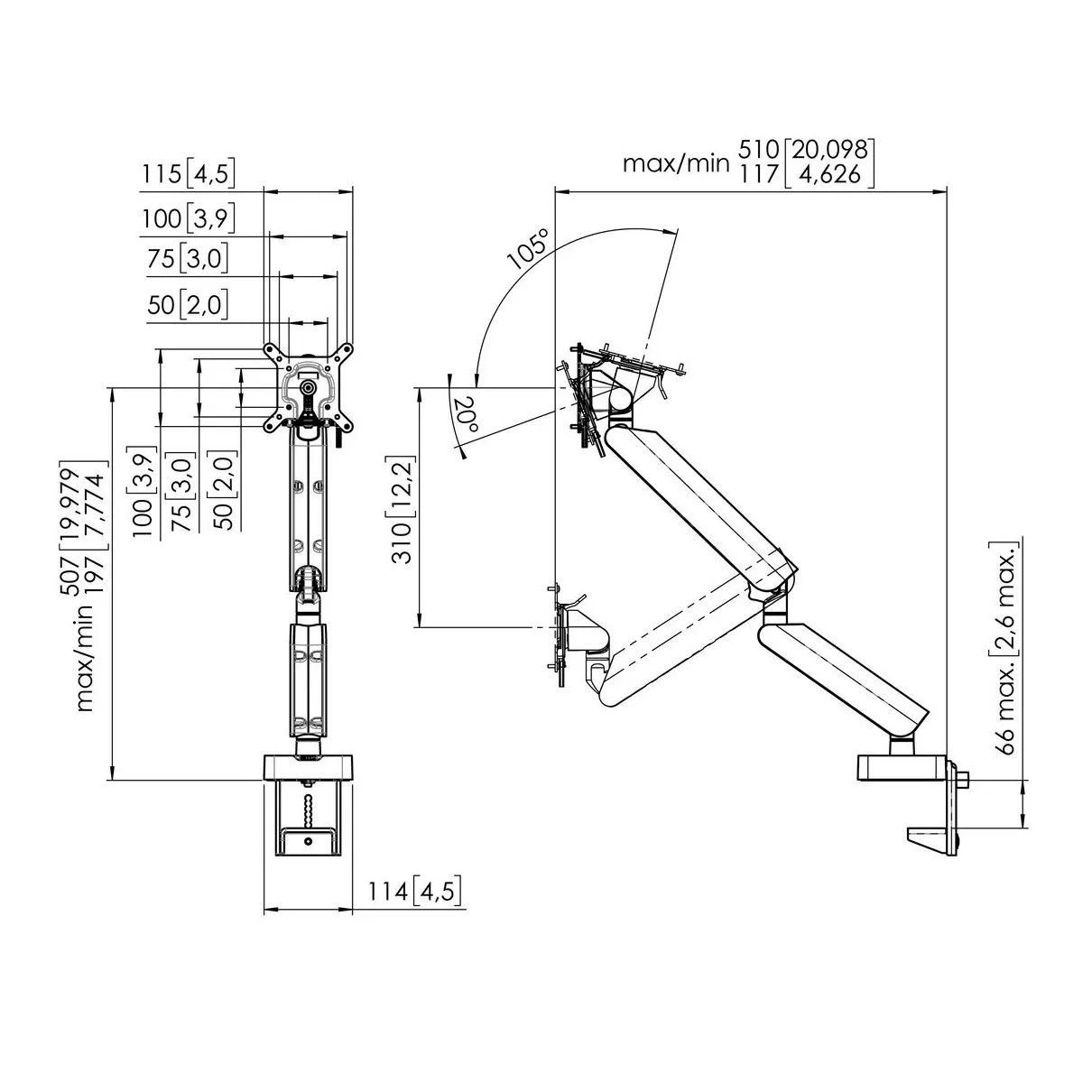 Vogels MOMO 4138 MONITOR MOUNT MOTION+ W Wit