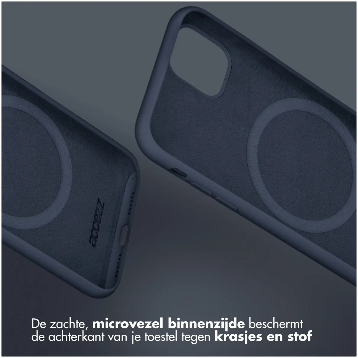 Accezz Liquid Silicone Backcover met MagSafe iPhone 13 Mini Donkerblauw