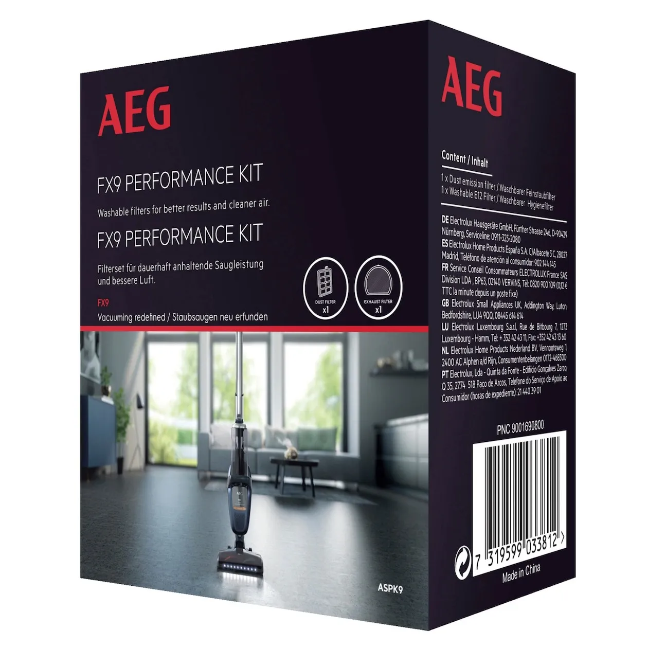 AEG Filter vervangingsfilters fx9 Zwart