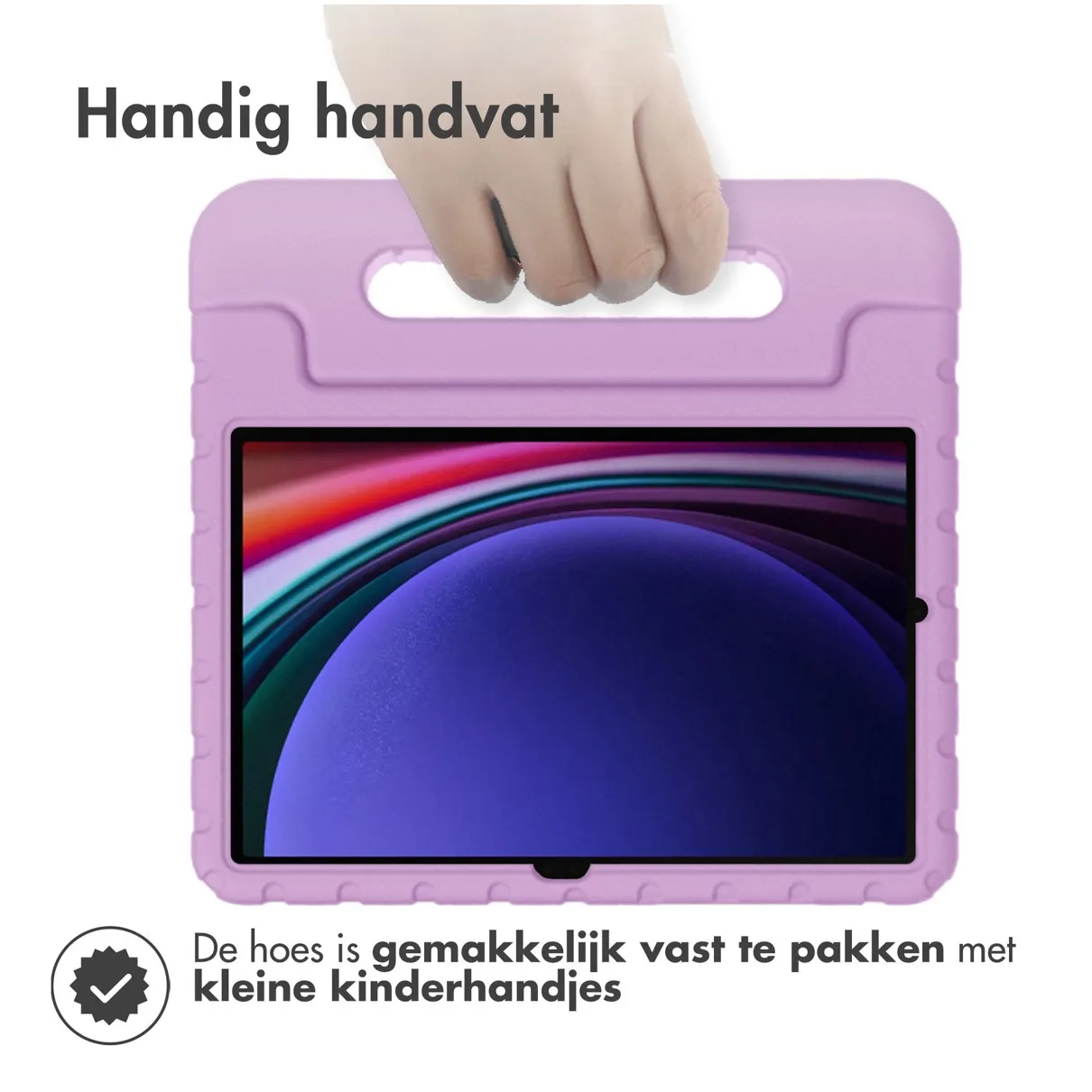 Accezz Kidsproof Backcover met handvat Samsung Galaxy Tab S9 / Tab S9 FE Lila