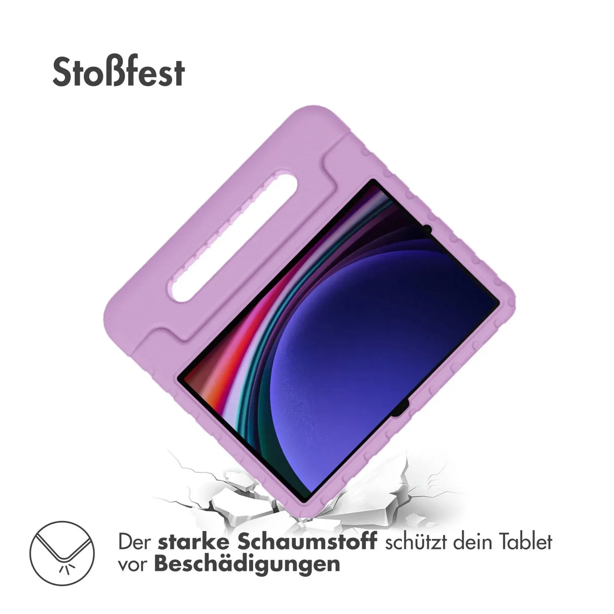 Accezz Kidsproof Backcover met handvat Samsung Galaxy Tab S9 / Tab S9 FE Lila