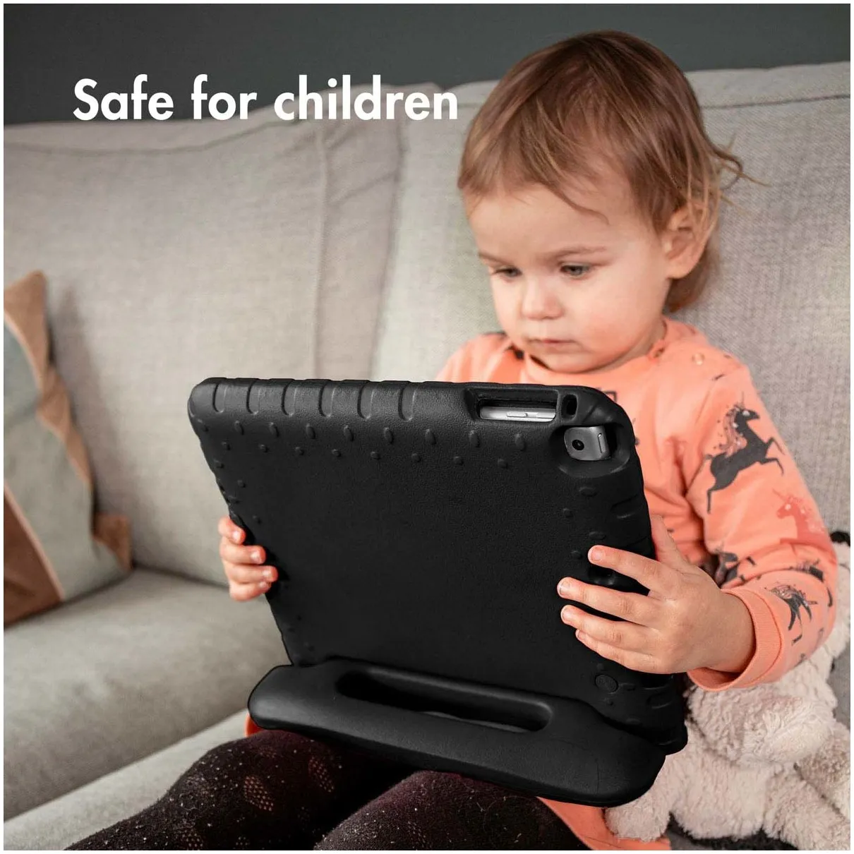 Accezz Kidsproof Backcover met handvat Samsung Galaxy Tab S9 / Tab S9 FE Zwart