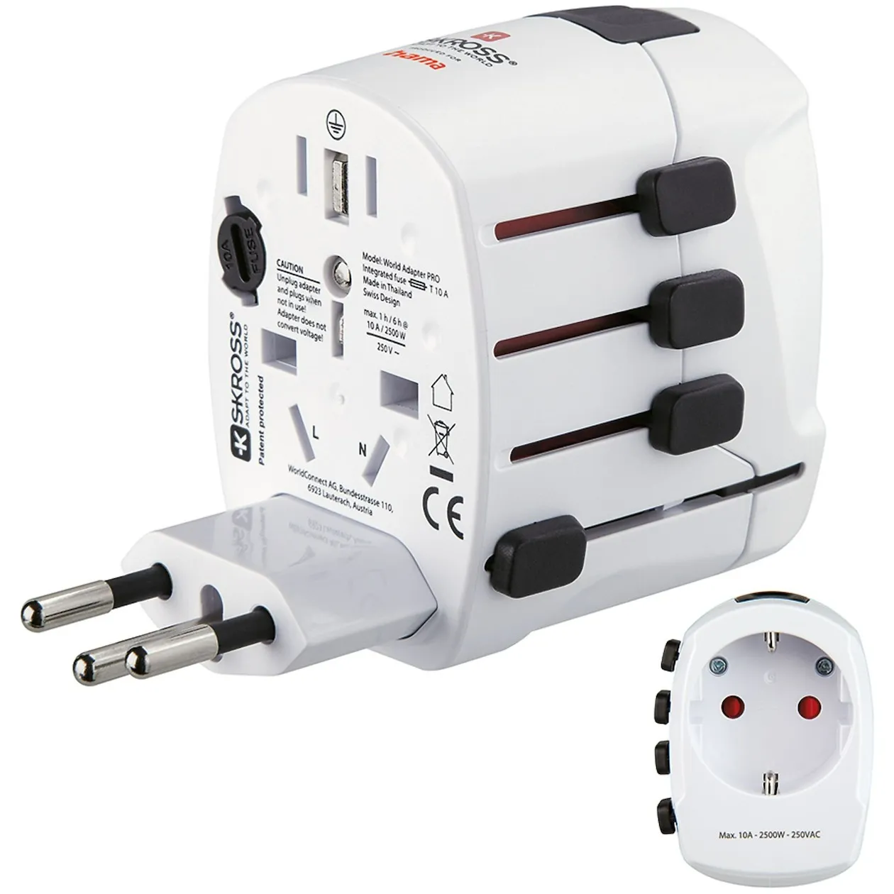 Hama Wereldreisadapter World Travel Pro, 3-polig