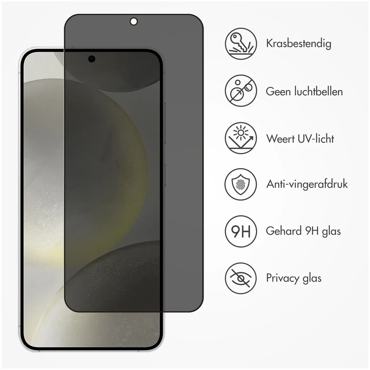 Accezz Gehard Glas Privacy Screenprotector Samsung Galaxy S24 Transparant