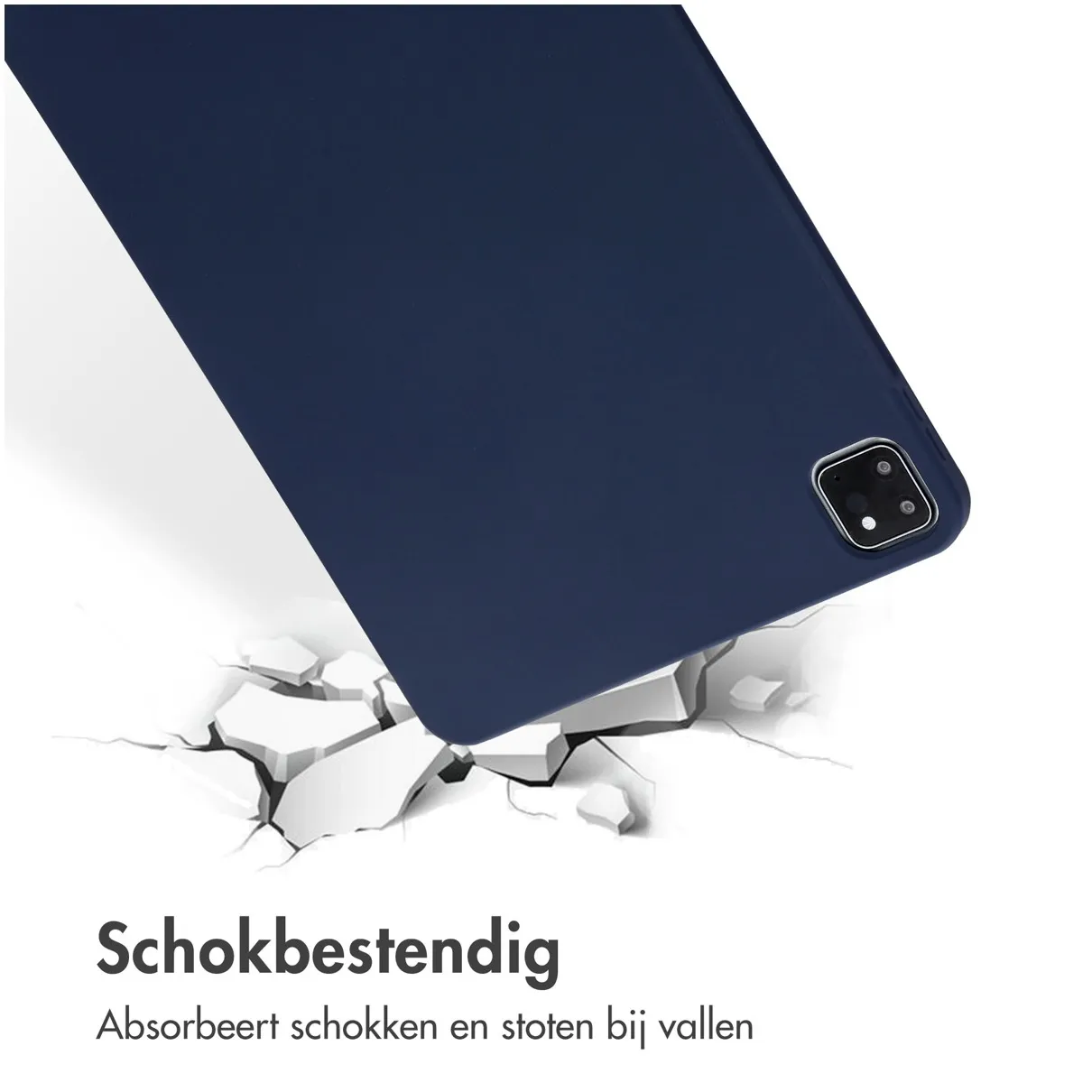 Accezz Liquid Silicone Backcover met penhouder iPad Pro 11 (2018 - 2022) Donkerblauw