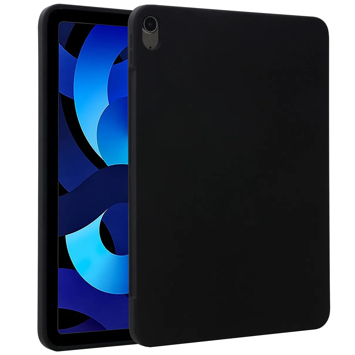 Accezz Liquid Silicone Backcover met penhouder iPad Air 5 (2022) / Air 4 (2020) Zwart