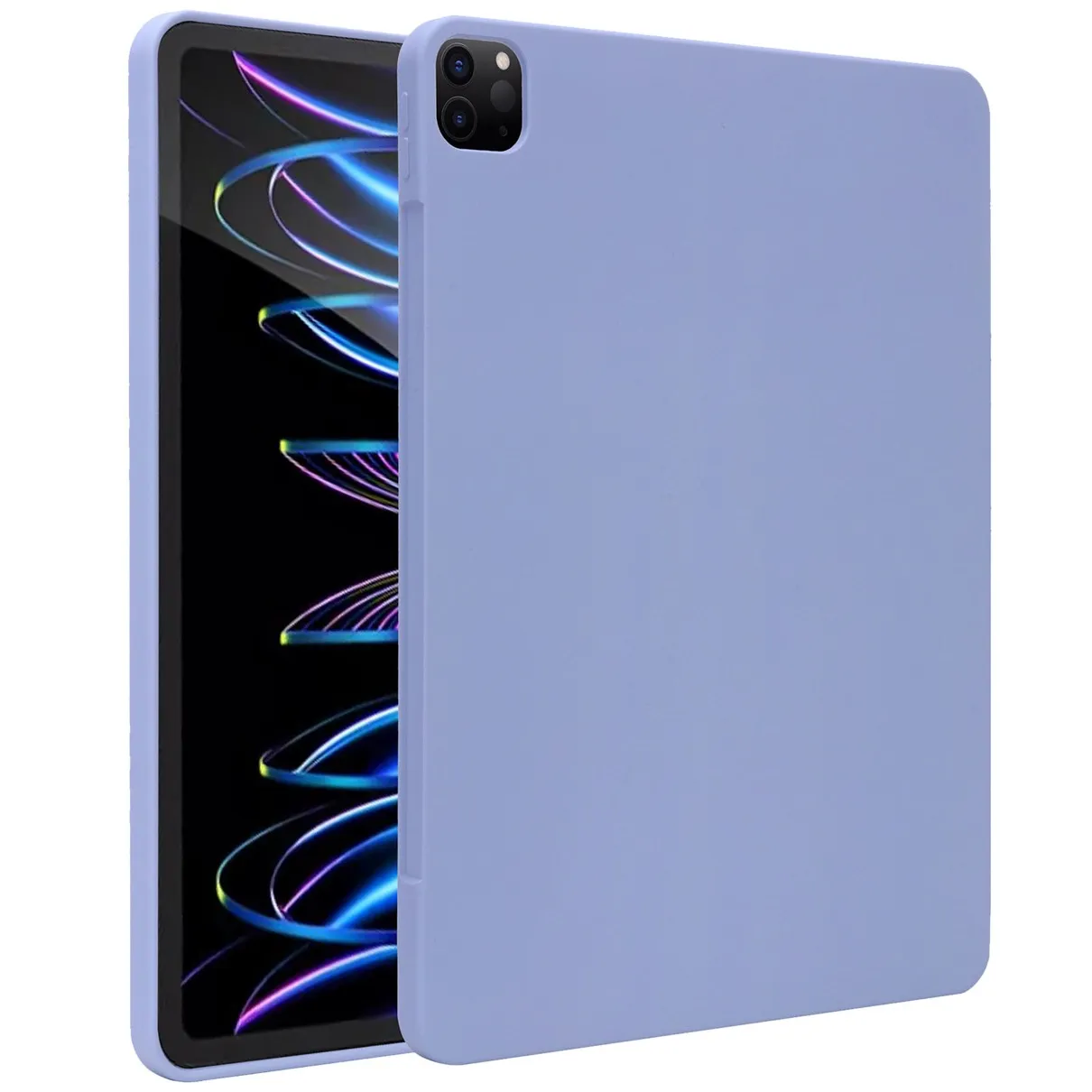 Accezz Liquid Silicone Backcover met penhouder iPad Pro 12.9 (2022) / Pro 12.9 (2021) / Pro 12.9 (2020) Lila
