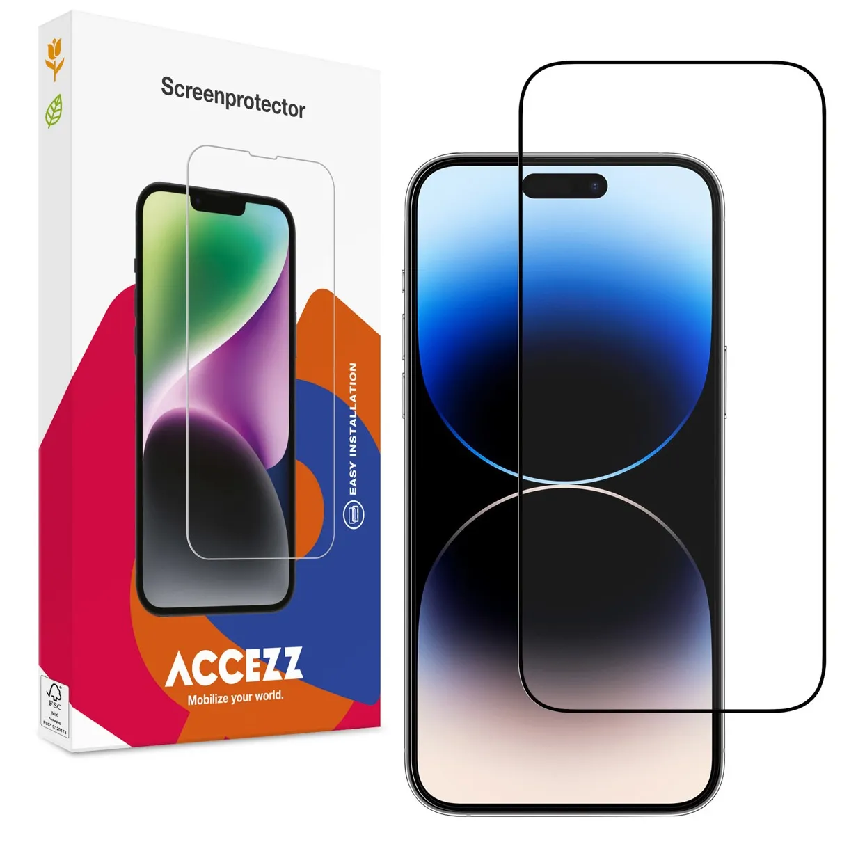 Accezz Gehard Glas Full Cover Screenprotector iPhone 15 Pro Transparant