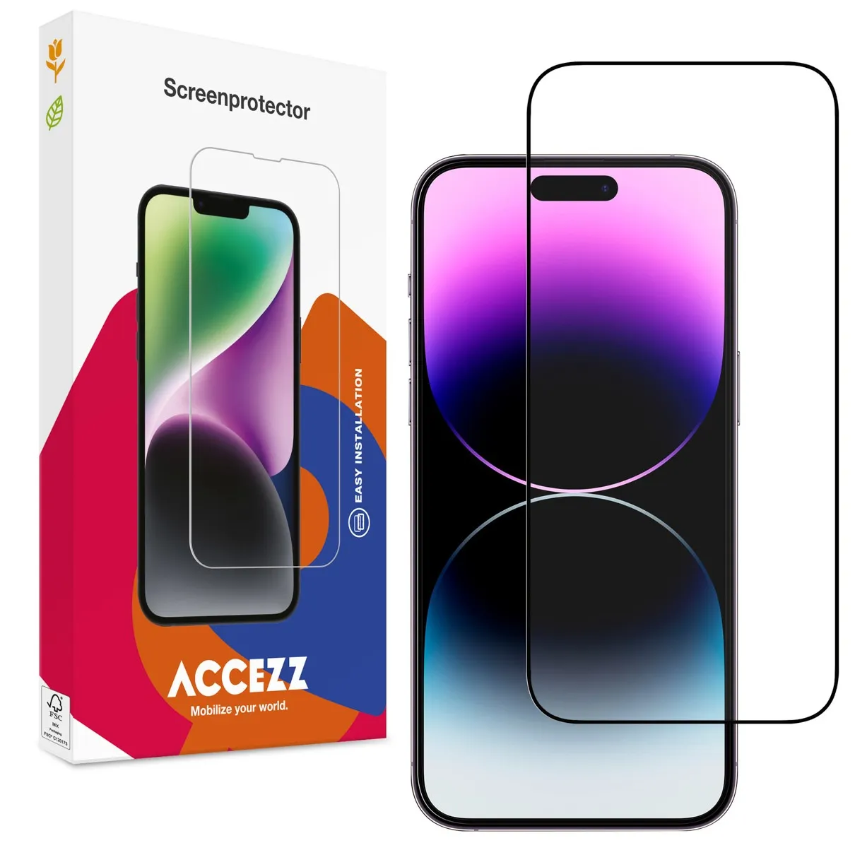 Accezz Gehard Glas Full Cover Screenprotector iPhone 15 Pro Max Transparant