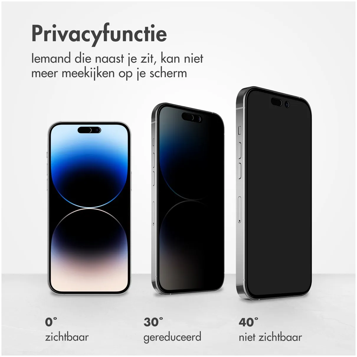 Accezz Gehard Glas Privacy Screenprotector iPhone 14 Pro Transparant