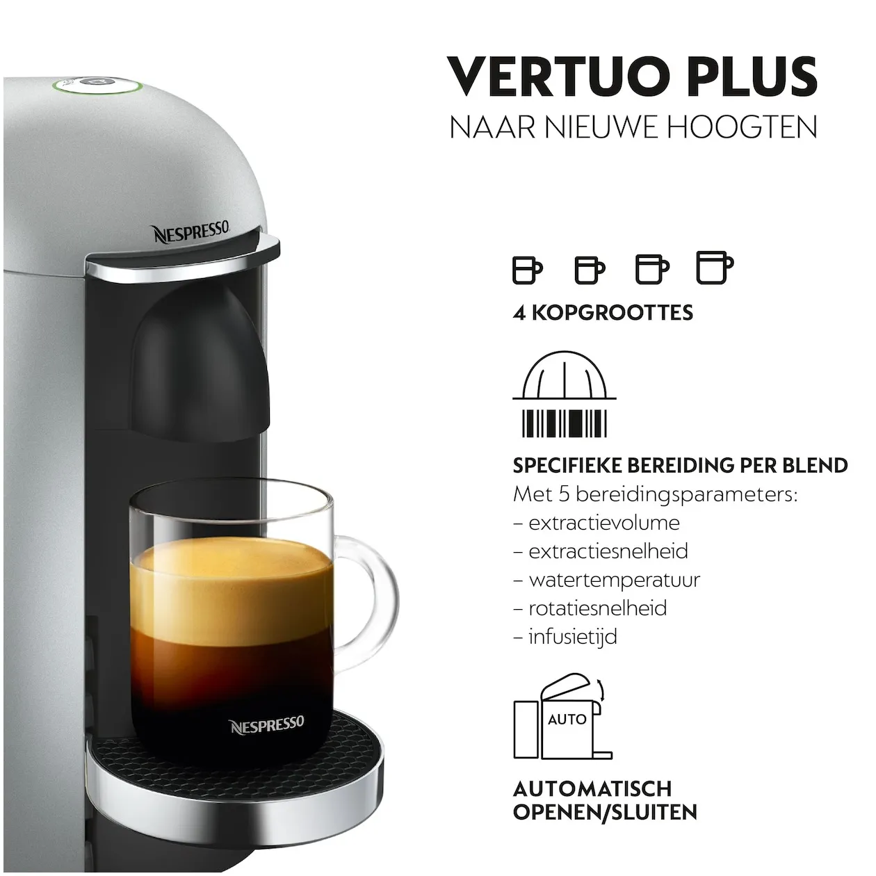 Krups Nespresso Vertuo Plus deLuxe XN900E Zilver