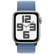 Apple Watch SE (2022) 40mm Zilver Aluminium Sport Loop Winterblauw