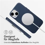 Accezz MagSafe Leather Backcover iPhone 14 Blauw