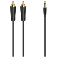 Hama Audiokabel, 3,5-mm-jack-stekker - 2 cinch-stekker, stereo, verg., 1,5 m