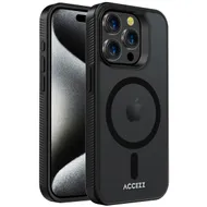 Accezz Rugged Frosted Backcover met MagSafe iPhone 15 Pro Zwart