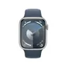 Apple Watch Series 9 45mm Zilver Aluminium Sportband S/M Stormblauw
