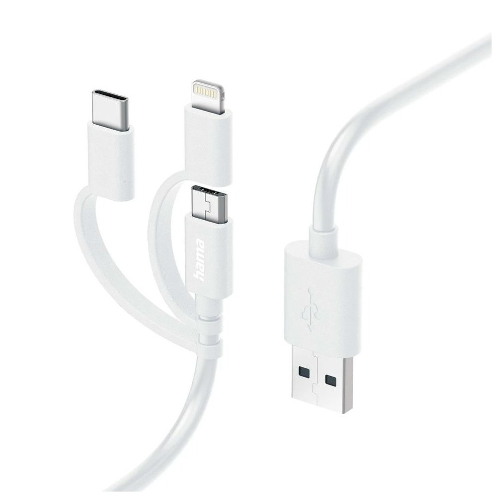 Hama Laad Synchrokabel In Met Micro Usb Usb Type C Lightning M Wit Oplader Kopen Expert Nl