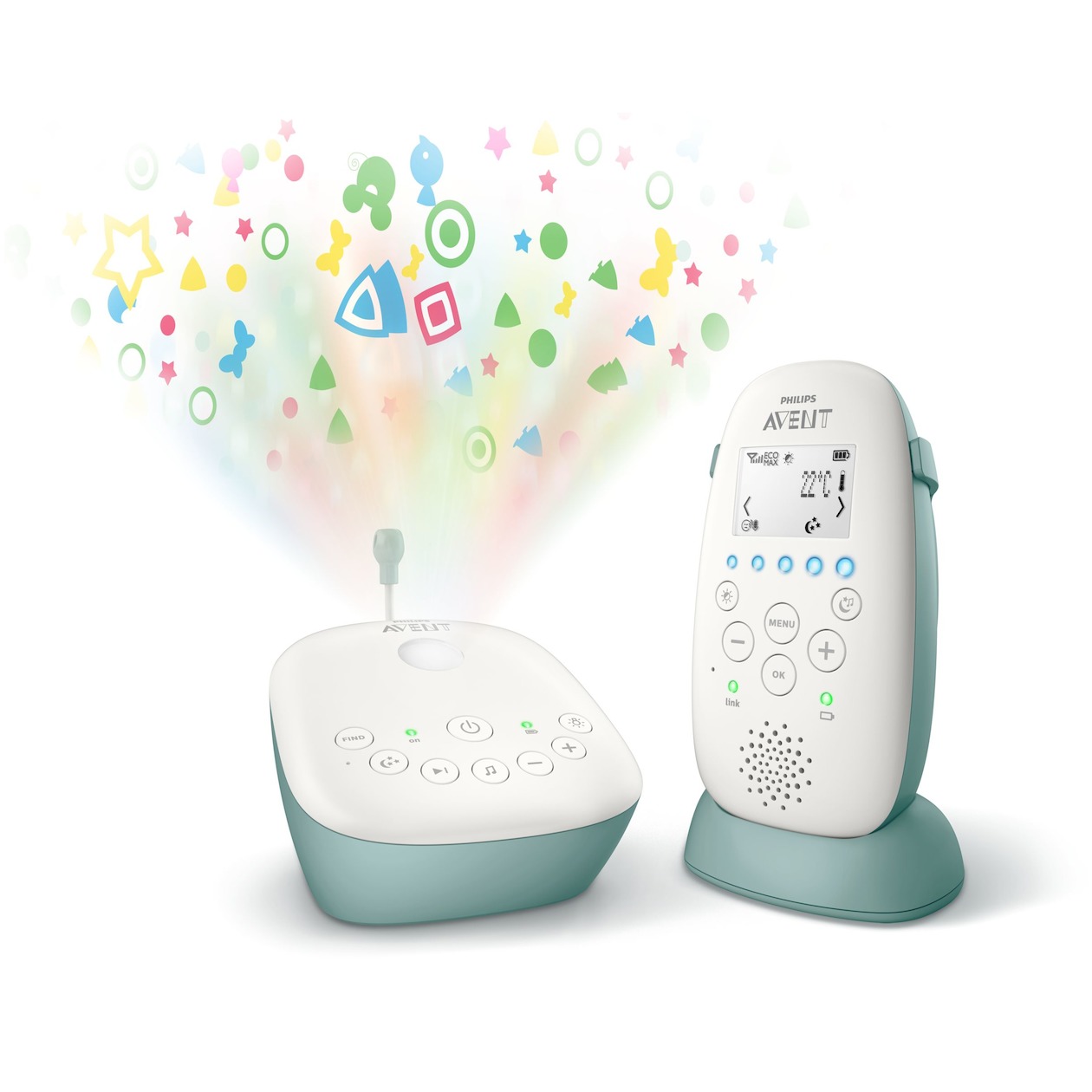 Philips SCD731/26 Avent DECT-Babyfoon met Projector Groen/Wit