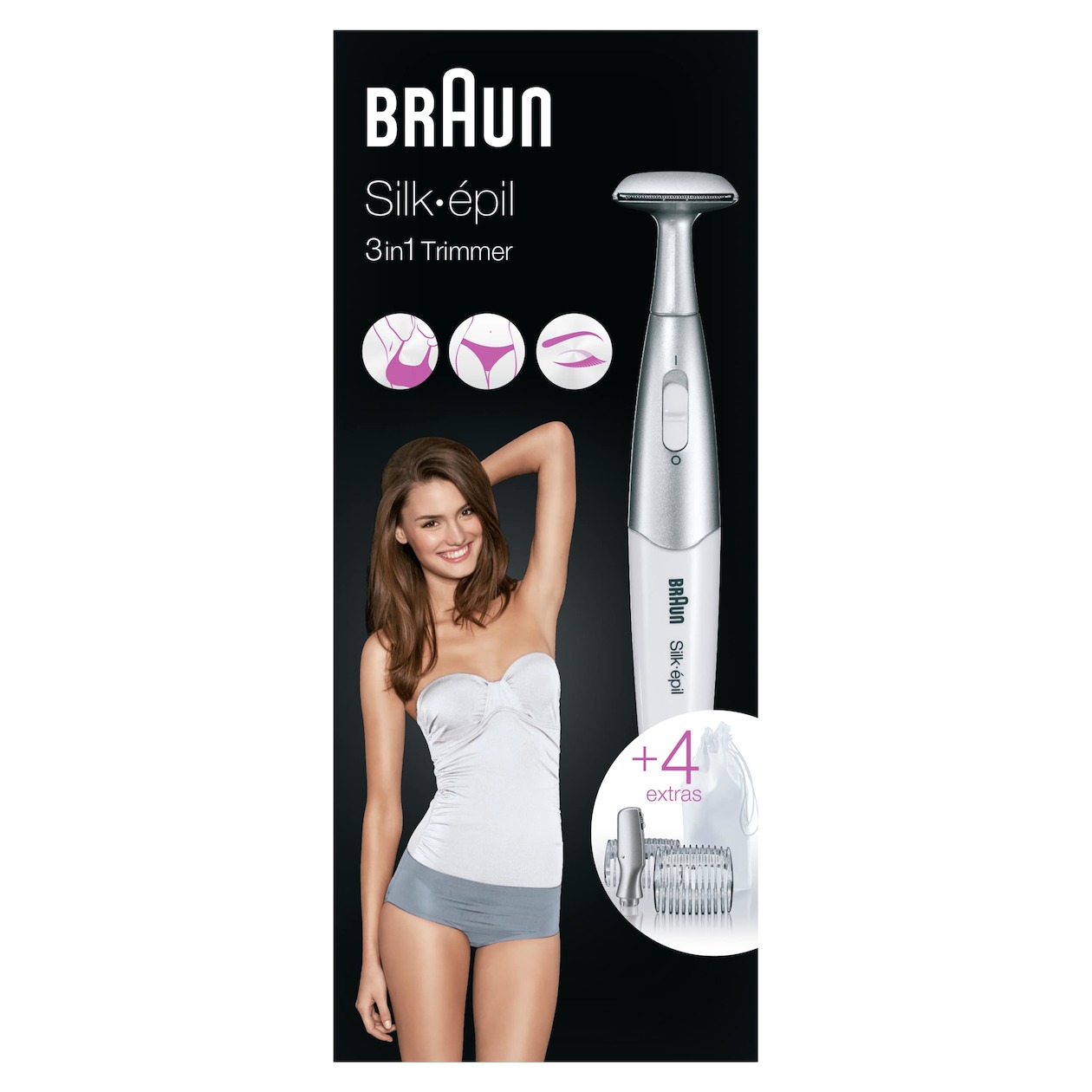 Braun FG1100 White Met 4 Extra's - Bikinitrimmer