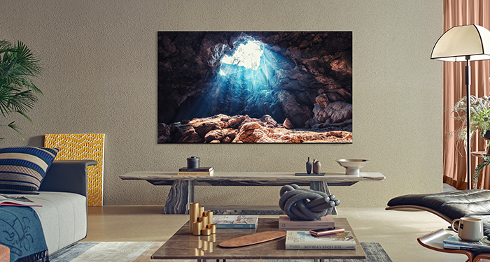 Samsung 8k-televisie in de woonkamer
